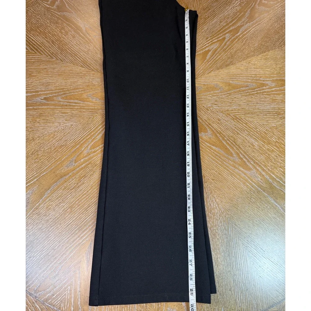 Quince Ultra Stretch Ponte Bootcut Pants Black Pull On Size Large W-PNT-21